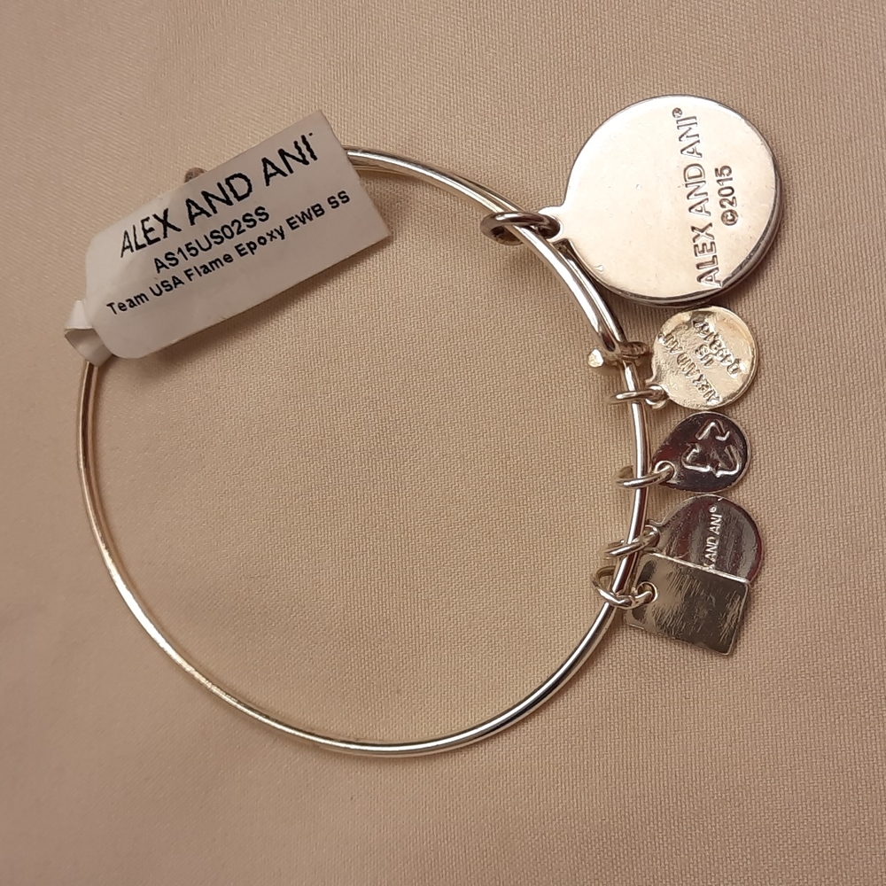 NWT, Alex and Ani 2015 Team USA Flame Epoxy Bracelet - Picture 7 of 10